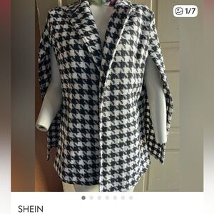 SHEIN Monochrome Houndstooth Jacket